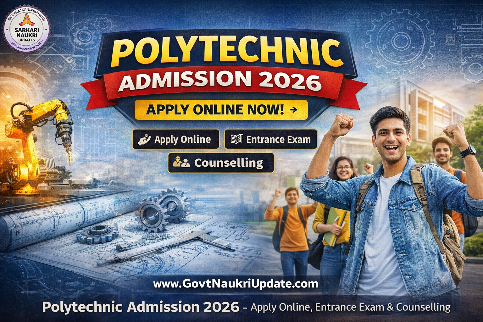 Polytechnic Admission Form 2026 Apply Online, Entrance Exam, Counselling
