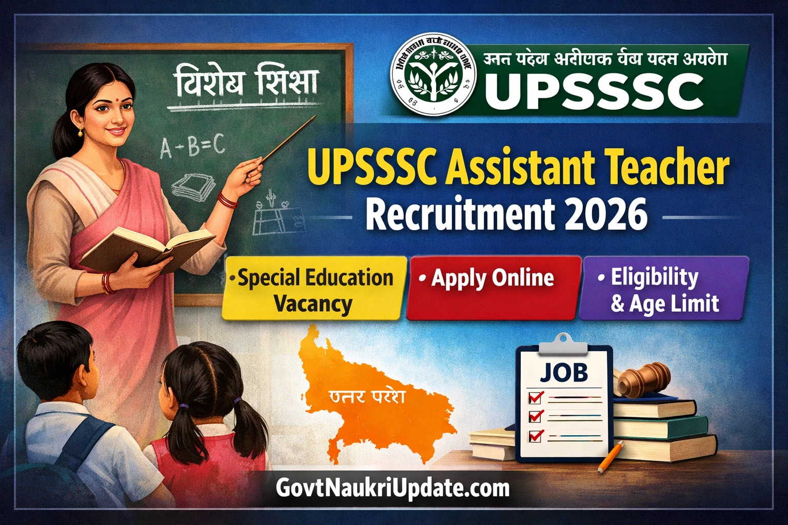 UPSSSC Assistant Teacher Recruitment 2026 Notification, Special Education Teacher Vacancy, UP Teacher Jobs Apply Online